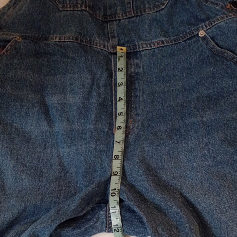 H&M Cotton Classic Blue Women's Denim Multi-Pocket Long Overalls O/S Pre-Loved - Picture 11 of 17